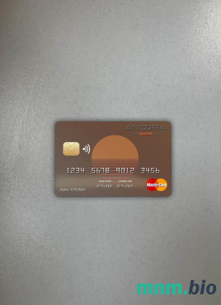 Cyprus Ancoria bank wygląd zdjęcia mastercard skan PSD + zdjęcie